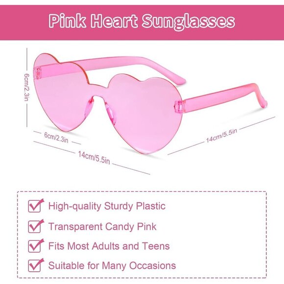 Pink Feathers Cowboy Hat and Heart Sunglasses Set for Women Bachelorette Party main image 7
